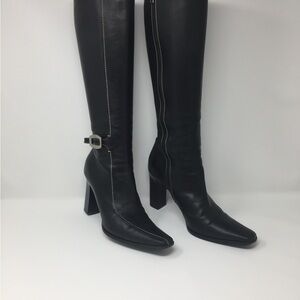 Prada Black Heeled Knee-High Boots